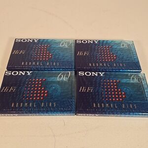 Sony‎ HiFi 60 Minute Blank Audio Cassette Tapes Lot of 4 Brand New Sealed